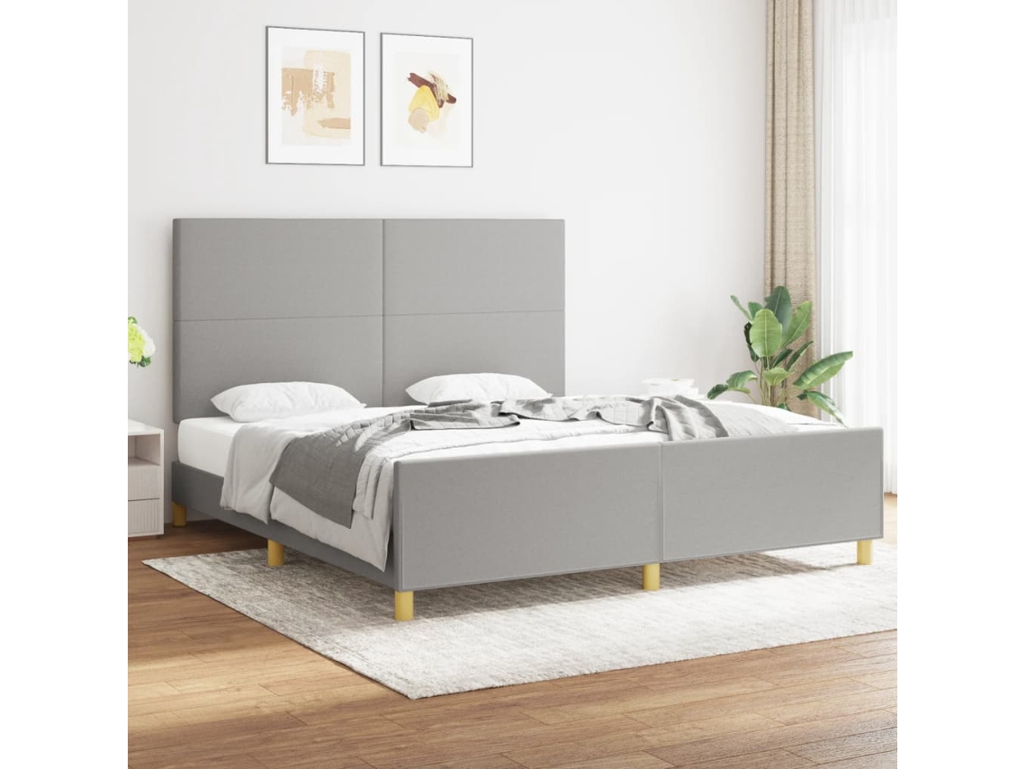 Vidaxl Estrutura De Cama Sem Colchão 180x200 Cm Tecido Cinzento-claro
