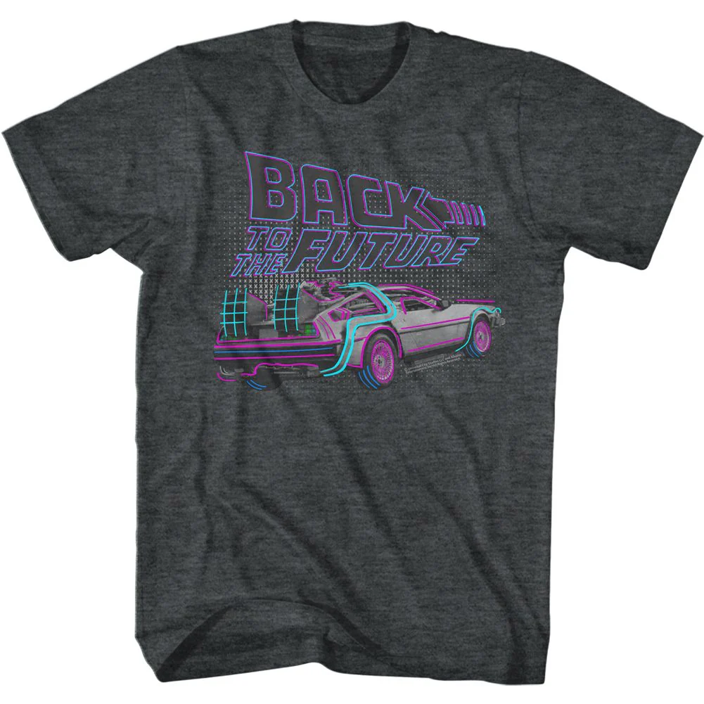 Unisex Adult T-shirt Rockinstone Back To The Future Movie High Lights Heather Black Sizem