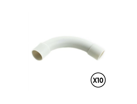 Manga De Pvc Curvada A 90° Ø 16 Mm, Cinza, 10 Unidades Tupersa