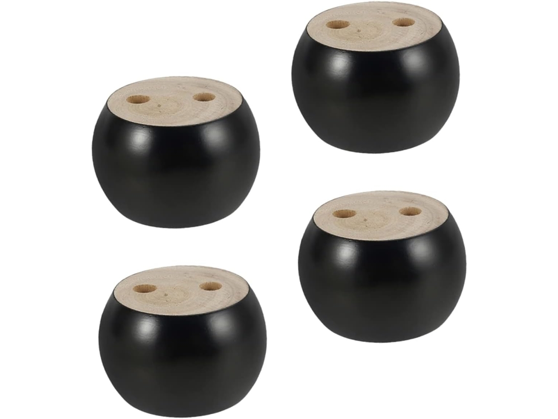 Ultechnovo Conjunto De 4 Pés Redondos Madeira Para Móveis, Sofás E Racks De Tv, Fixação Firme, Design Antiderrapante