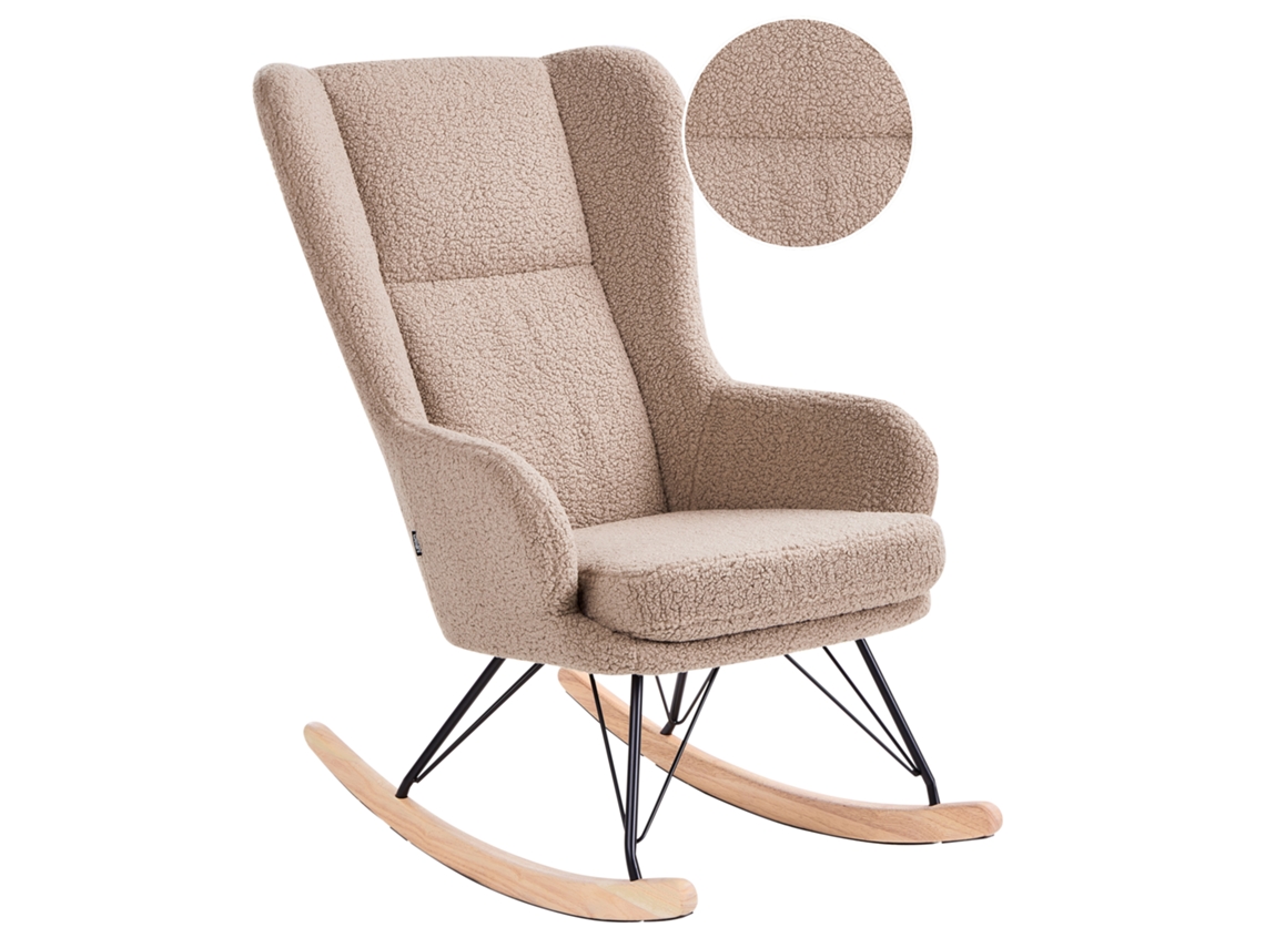 Silla Mecedora Luoma Bouclé Beige