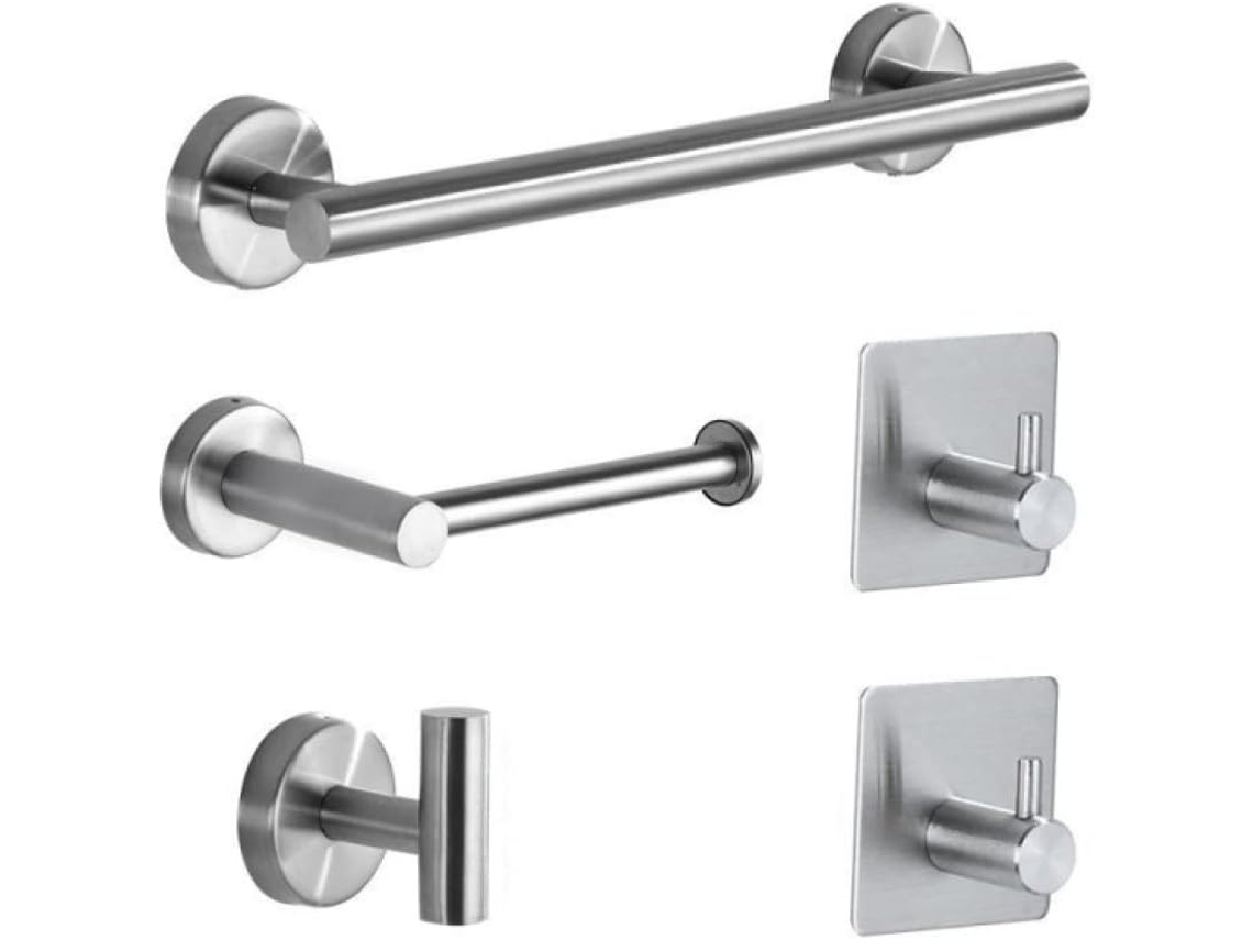 Conjunto De 5 Peças De Porta-toalhas Em Aço Inoxidável, Transparente