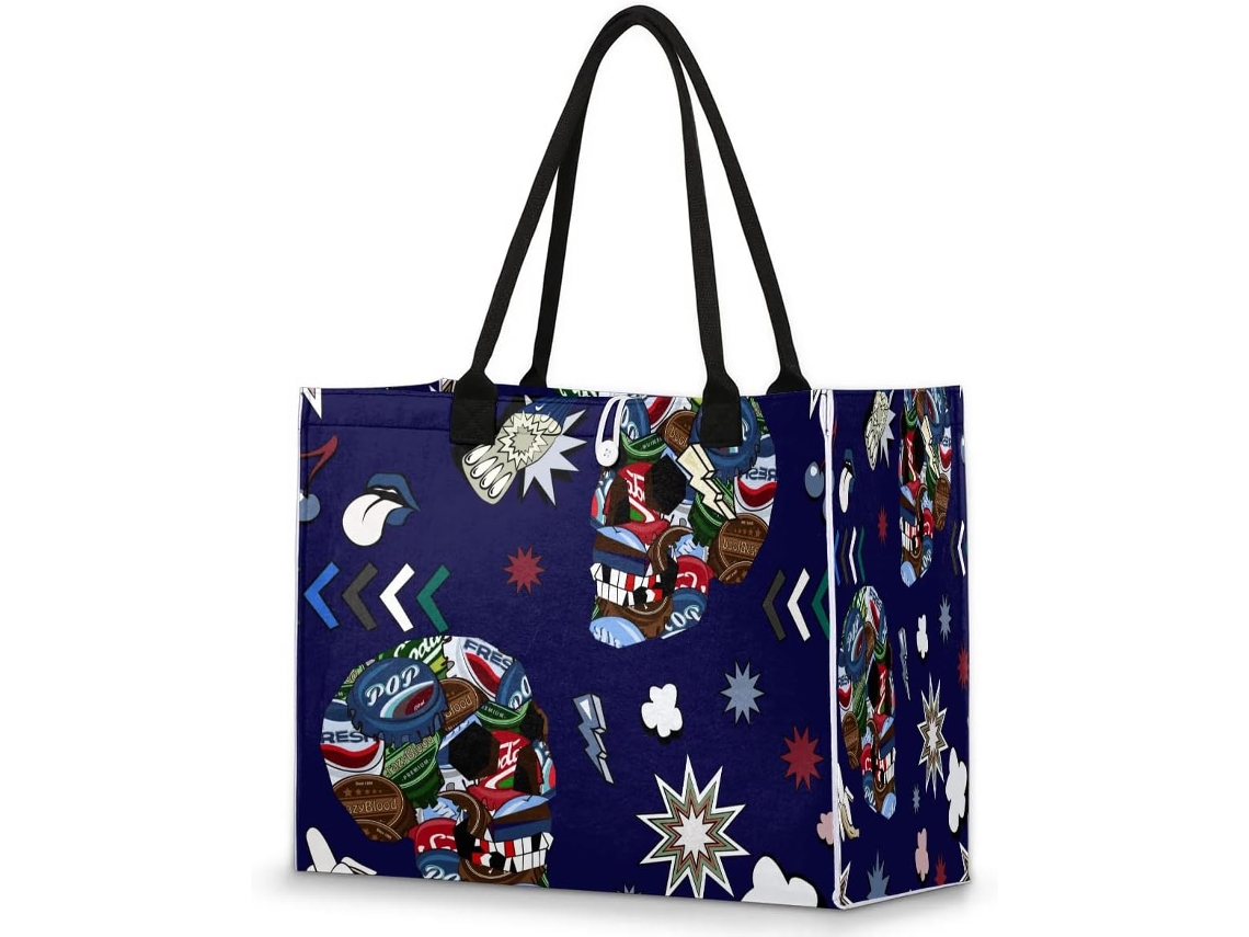 Bolsa Tropicallife com estampa de vaca e girafa, 42x17x33 cm