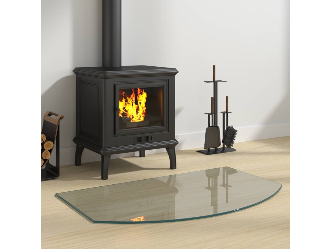 Vidaxl Placa De Vidro Para Lareira Transparente 80 X 50 Cm Vidro