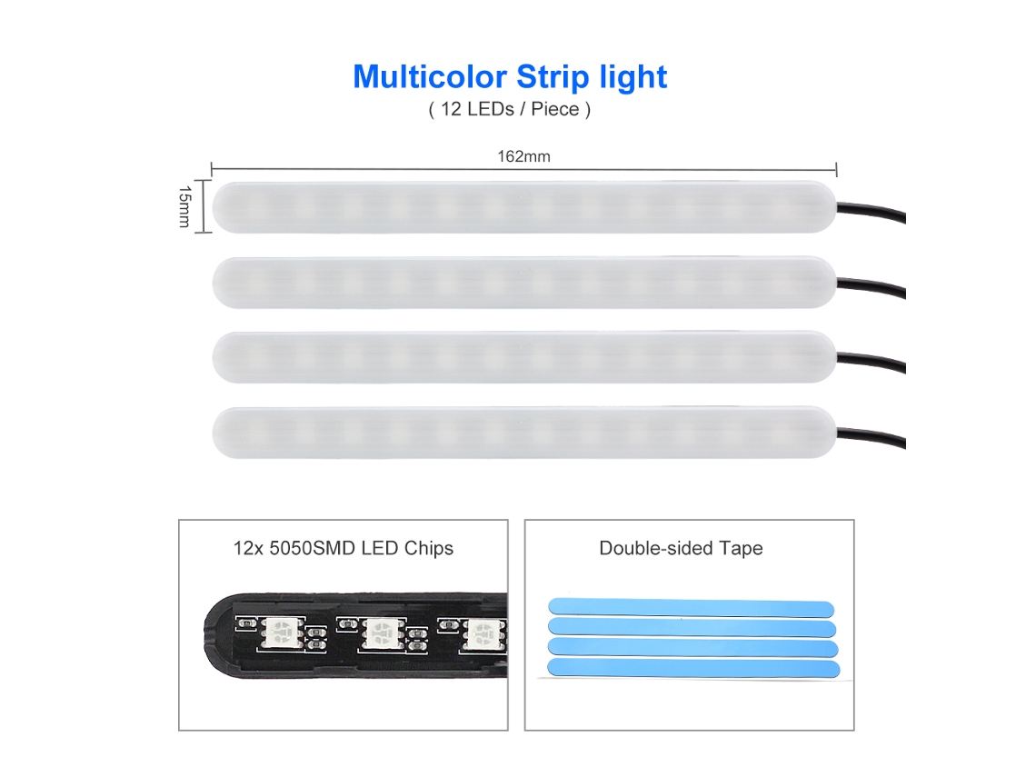 Led Strip Light App Controller 12v Car Interior Ambient Decorative