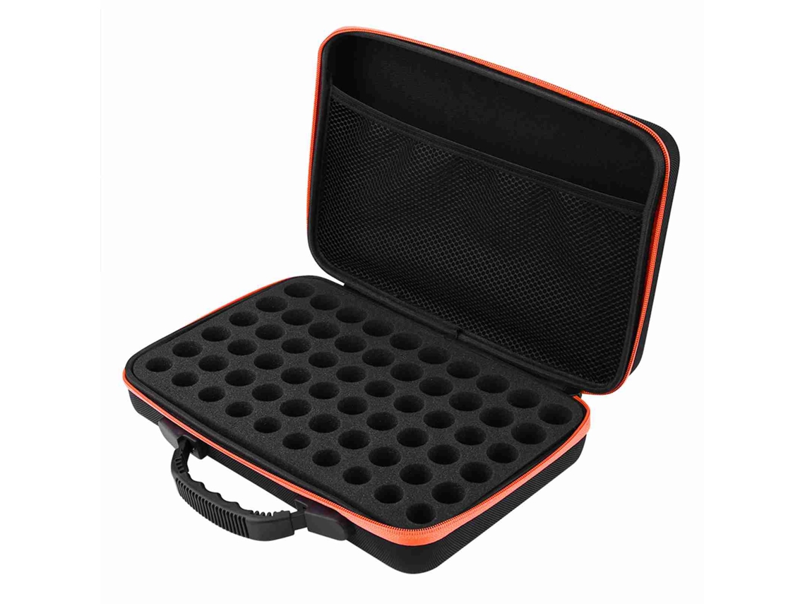 Estojo para óleos essenciais de casco duro, capacidade para 60 frascos 5ml/10ml/15ml, laranja S/MARCA