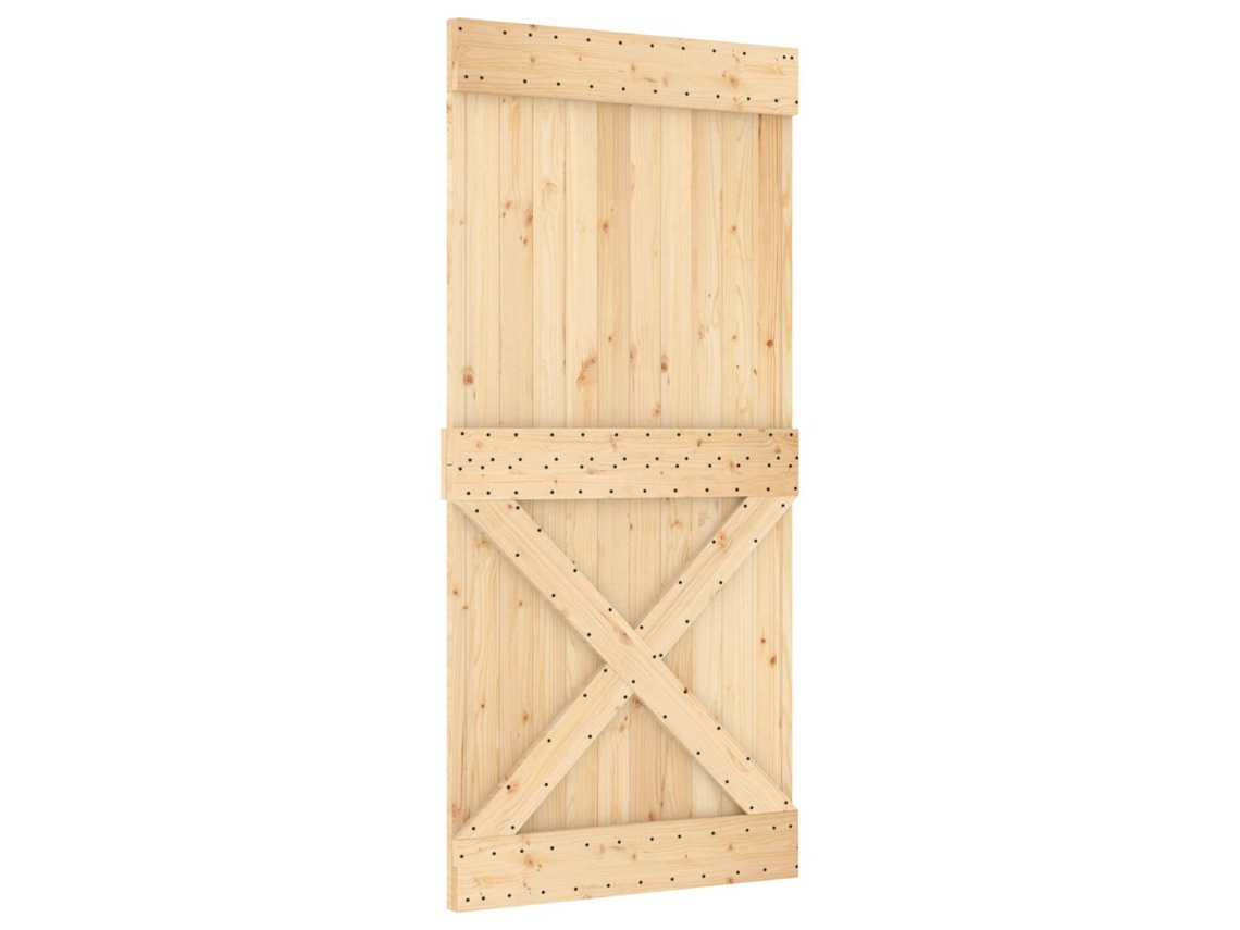 Maison Exclusive - Porta Deslizante Narvik Natural E Preto 95 X 210 Cm (213,5 Cm)