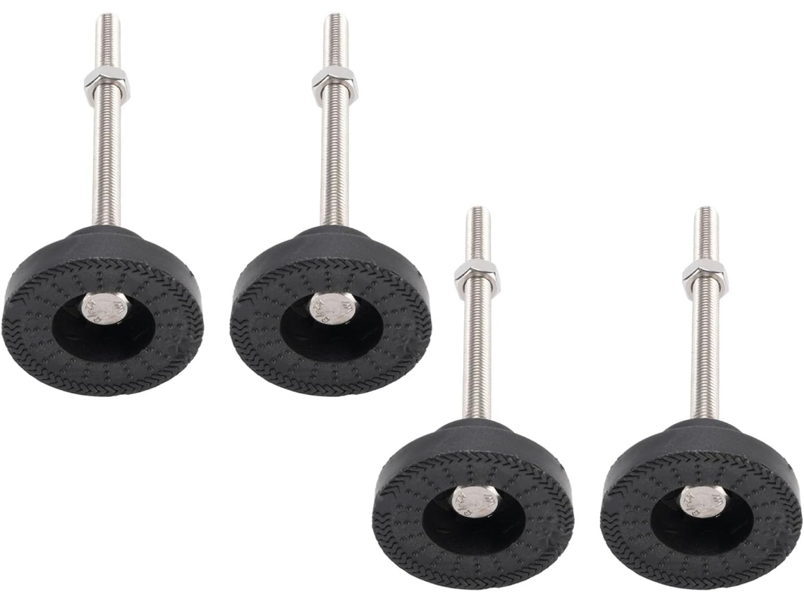 Conjunto De 4 Pés Niveladores Ajustáveis Ymiko M8 Com Base Borracha Antiderrapante Para Bancada, Mesa, Cadeira E Estante