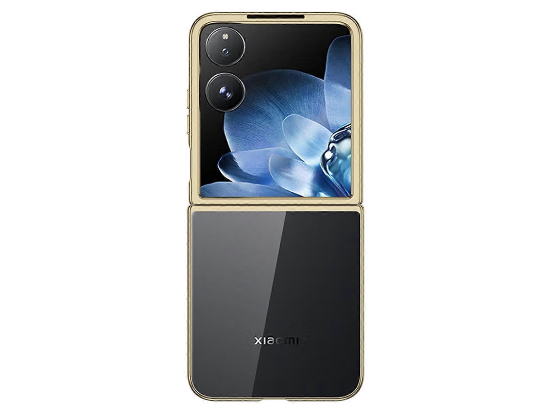 Compre Capa Transparente Galvanizada Para Celular Xiaomi Mix Flip 5g Dourada