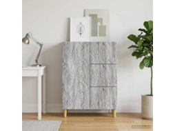 Vidaxl Buffet Sonoma Cinzento 66 X 34,5 X 90 Cm Derivados De Madeira