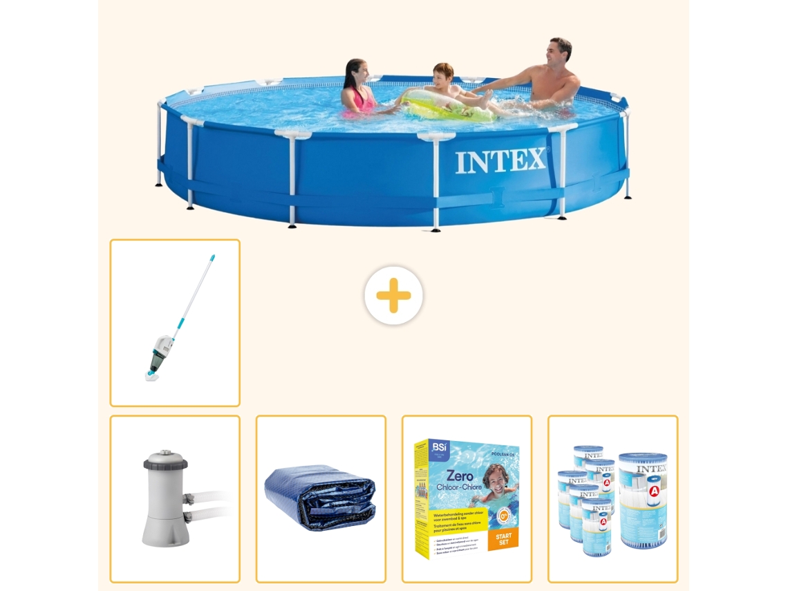 Intex Piscina Com Estrutura Redonda - 366x76 Cm - 6-peças Scb26