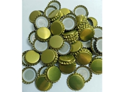 Tampas de Coroa Metálicas Ouro 100 unidades 26mm (S/MARCA)