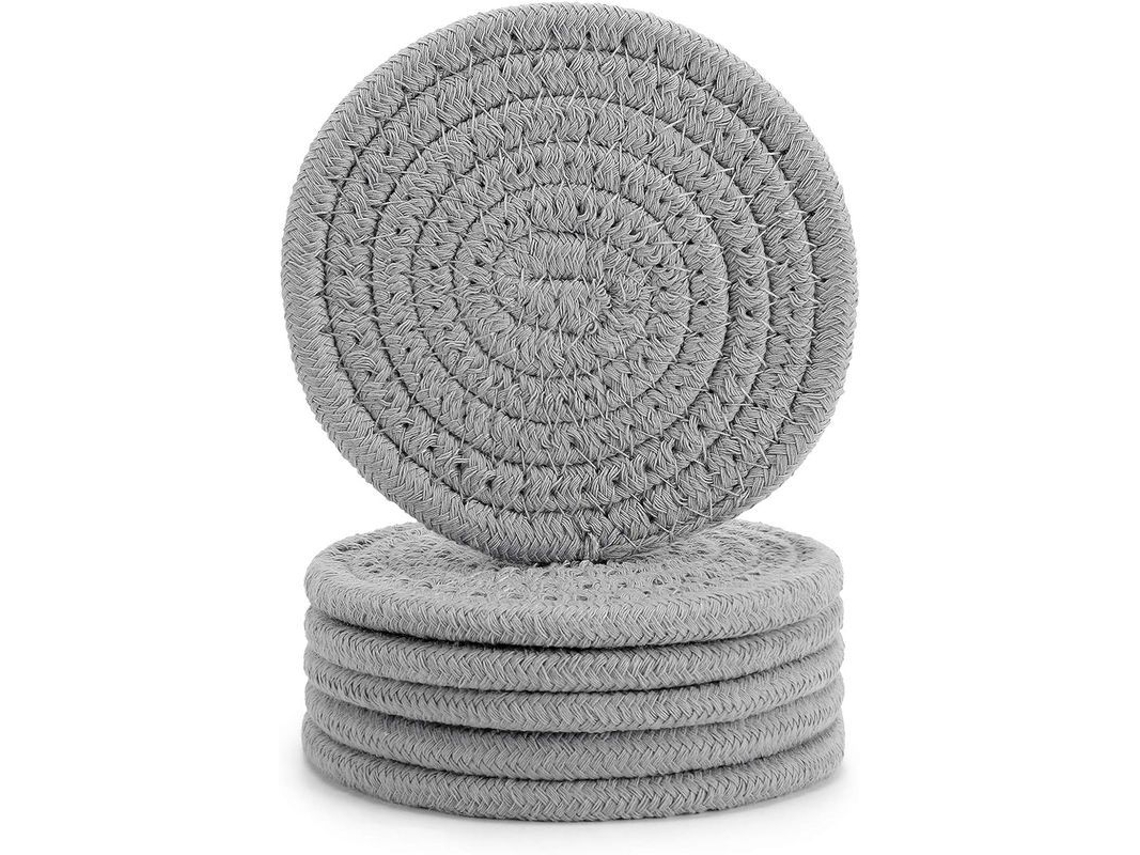 2026-6 Peças De Posavasos De Algodão Tecido, Absorventes E Resistentes Ao Calor, Presente Ideal Para Casa 4.3 Polegadas