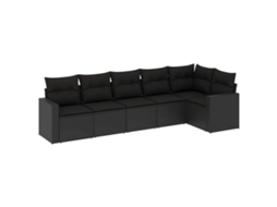Garden Sofa Set, Garden Sofa Sets Vidaxl Preto Rattan / Vime (n/a)