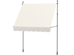 Toldo Retrátil Manual 200x120x210 310 Cm para Varanda e Terraço com Altura Ajustável e Manivela, Cor Creme. ORBITRA COMMERCE
