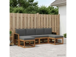 Vidaxl Conjunto De Sofás Para Exterior 6 Unid. Natural E Antracite