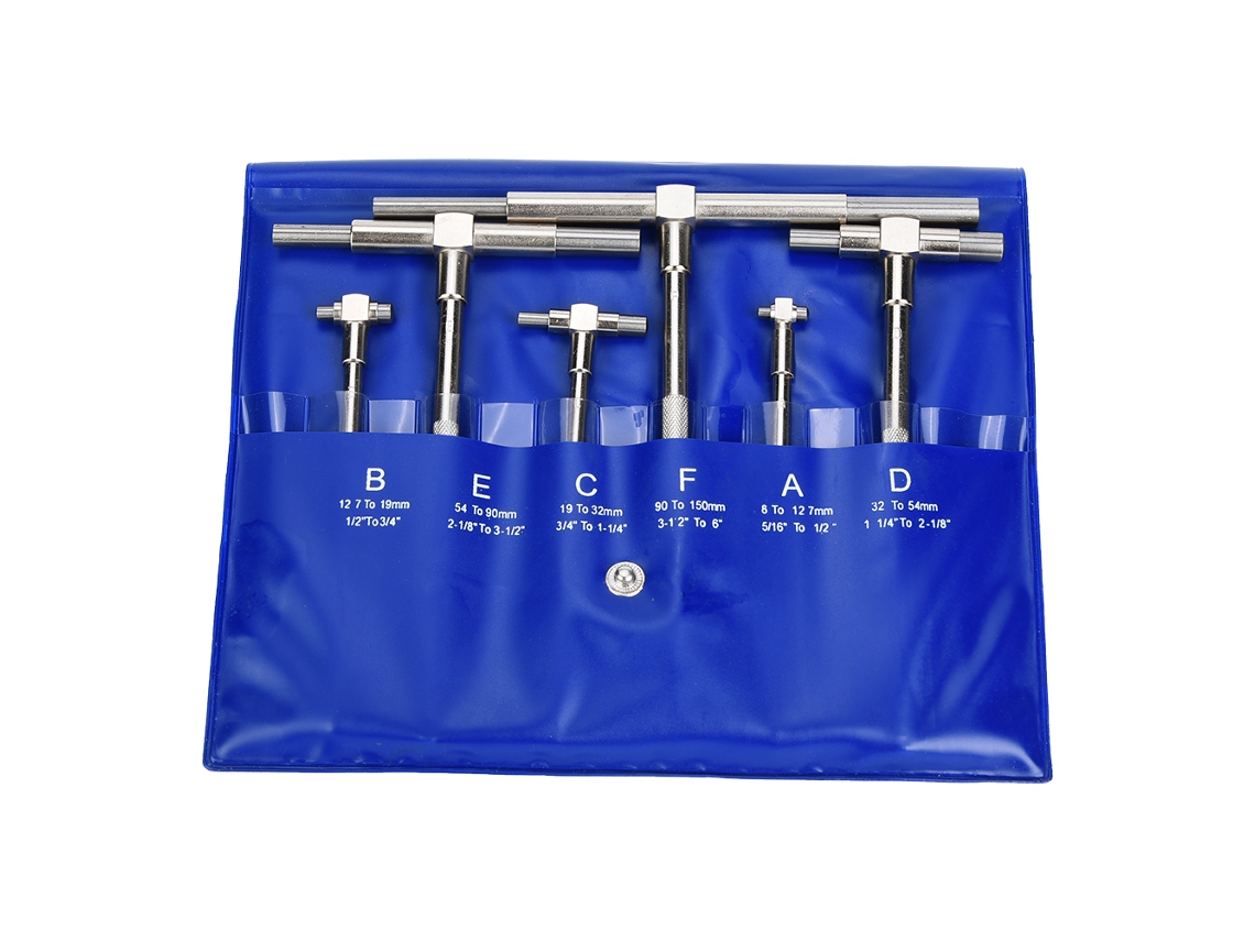 6 Peças Calibre Telescópico Aço Inox Ferramenta Medição Alta Precisão 90-150mm Mtg-100
