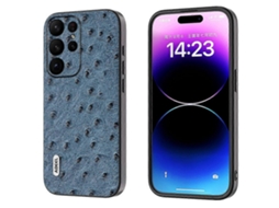 Capa Para Celular Abeel Em Couro Com Textura De Avestruz Para Samsung Galaxy S23 Ultra 5g