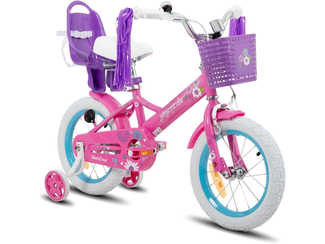 Bicicleta Little Daisy de 12/14/16 polegadas para meninas de 2 a 7 anos, com rodinhas de apoio e cestinha.