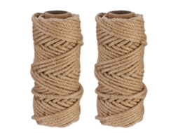 Corda de Juta 6 Mm, 2 Rolos de Corda de Juta com 30 M Cada, Biodegradável, Diy, Jardim, Embalagem, Natural RELAXDAYS