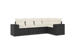 Garden Sofa Set, Garden Sofa Sets Vidaxl Preto Rattan / Vime (n/a)