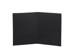 Carpeta com Bolsa L de Design Biselado, Bolsa Integrada, Duplo Encaixe, para Papéis A4, Materiais de Escritório, Preto