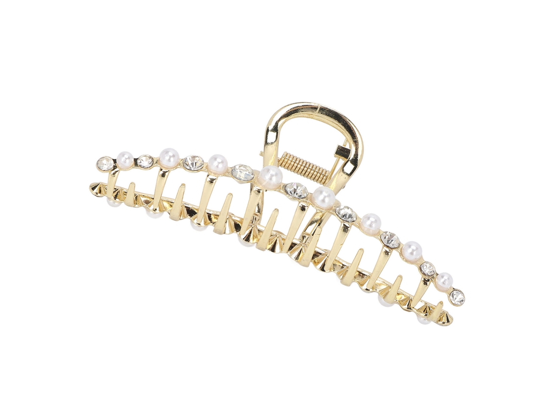 Prendedor De Cabelo De Liga (resistente, Antiderrapante, Decorado Com Pérolas E Strass) + Eoocoo