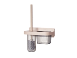 Baok-set De Escova De Vaso Sanitário Com Suporte De Parede, Cabeça Longa Para Limpar Cantos Mortos, Transparente, Plástico