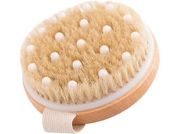 Escova De Banho Esfoliante E Massageadora Madeira Natural, Sem Cabo, Para Uso Seco E Ecológica, Ideal Para Limpeza Do