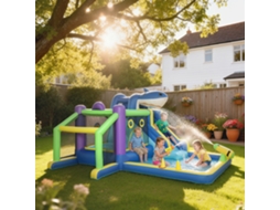 Tobogã De Piscina Inflável Tubarão 8 Em 1, Pula-pula Aquático Colorido Para Crianças De 3 A 8 Anos
