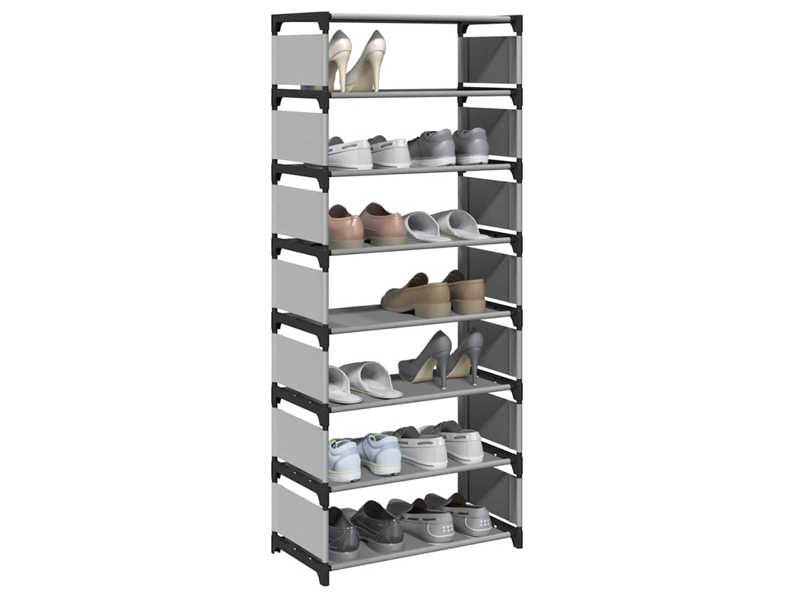 Vidaxl Sapateira 8 Camadas 54x28x124 Cm Tecido Não Tecido Cinzento