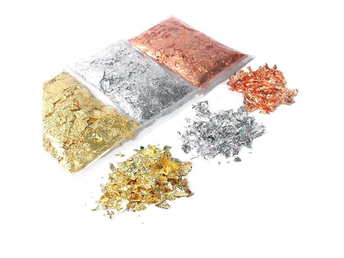 Flocos De Glitter Foil Para Unhas Coloridos Ouro Cobre Prata Portáteis Festas