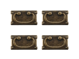 4 Manijas antigas de bronze, para gavetas, armários, decorativas, amarelo | S/MARCA