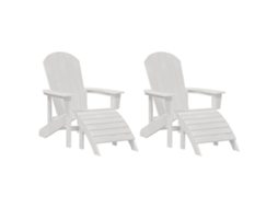 Conjunto 2 Cadeira De Jardim Vidaxl Branco Polietileno (83 X 74 X 92 Cm)