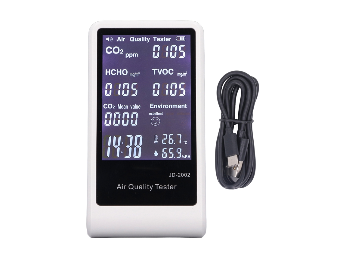 Monitor De Qualidade Do Ar 7 Em 1 Detector De Co2 Tvoc Para Ambiente Interior Residencial