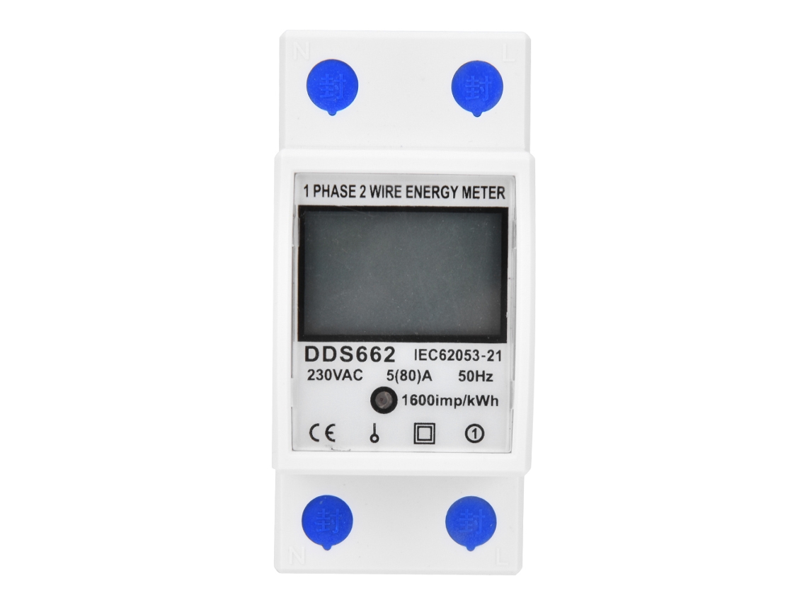 Contador de Energia Digital de Alta Fiabilidade Con Pantalla LCD Monofásico Din Rail 230vac 5 a 50hz com S/MARCA