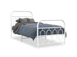 Bed Frame, Bed Frames Vidaxl Branco Metal (90 X 200 Cm)