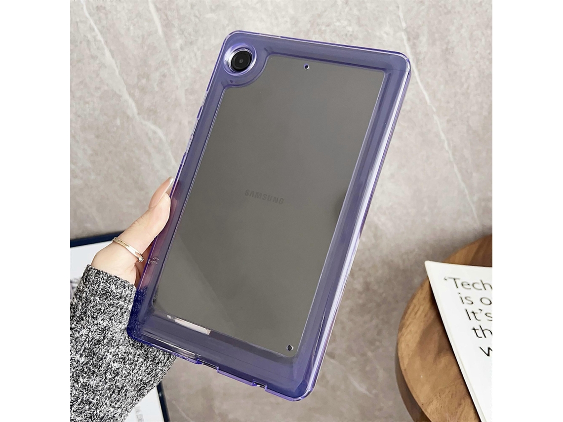 Capa Hengrongshen Transparente de Acrílico Antirriscos TPU para Samsung Galaxy Tab A9 Roxo