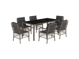 Garden Dining Set, Garden Dining Sets Vidaxl Cinzeto Rattan / Vime (190 Cm Table Length)