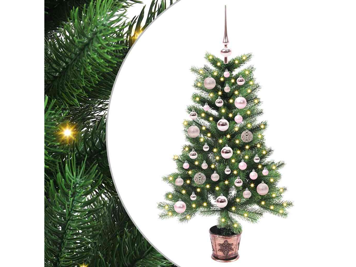 Árvore De Natal Artificial Pré Iluminada Vidaxl Verde Polietileno (90 Cm)