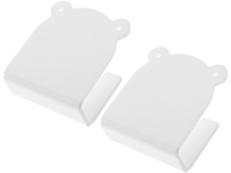 Conjunto de 2 suportes para cortina Varão Chuveiro em acrílico com ranhura curva exclusiva e base longa maior.