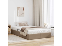 Vidaxl Estrutura De Cama Ottoman Cappuccino 120 X 200 Cm