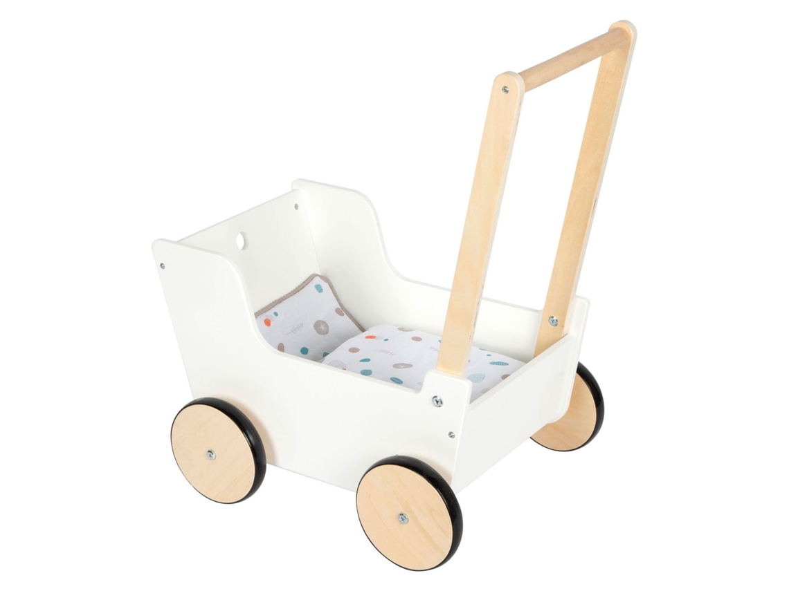 Carrinho De Boneca De Madeira Small Foot Little Button Carrinho De Empurrar Para Crianças