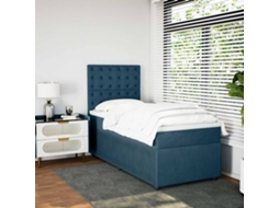 Vidaxl Cama Boxspring Com Colchão 80x200 Cm Veludo Azul
