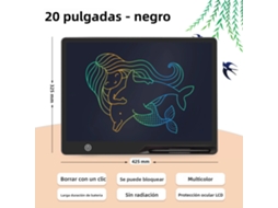 (preto, 20 Polegadas) Quadro De Escrita Lcd Para Crianças, Ferramenta De Desenho E Arte, Brinquedo Educativo