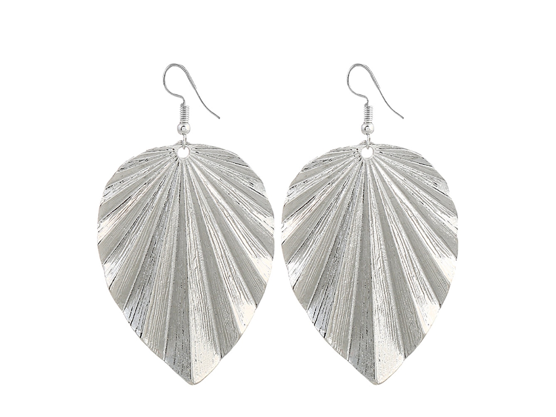 Brincos Pendentes De Folhas Em Prata Moda