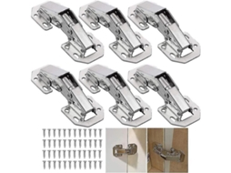 6 Peças De Dobradiças Invisíveis De Móveis Com Amortecedor Hidráulico Para Portas De Cozinha E Armários