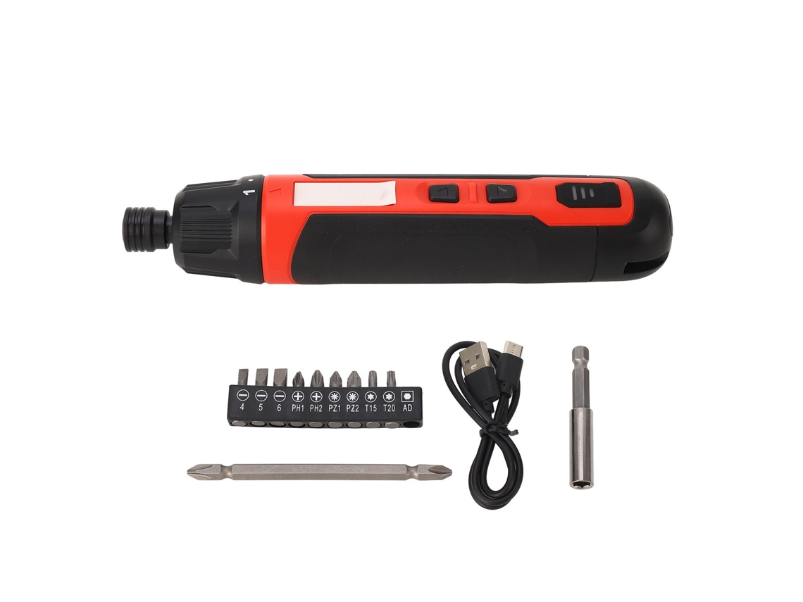 Mini chave de fenda elétrica recarregável de 360 rpm com 6 configurações de torque e rotação para frente e para trás.