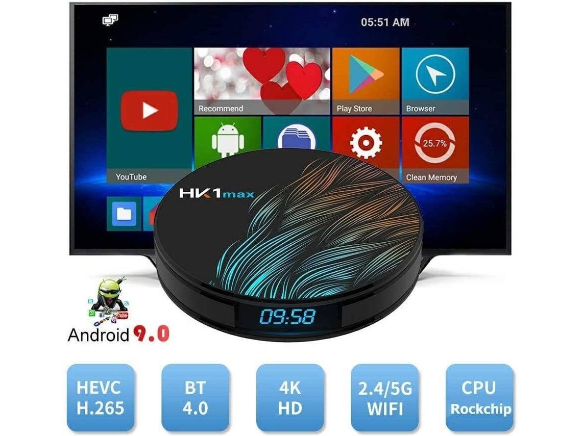 Box Smart TV YDCY HK1MAX 726-XW2 (Android - 4K Ultra HD - 4 GB RAM - Wi-Fi)