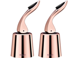 Rolha De Vinho, Aço Inoxidável Com Silicone, Expansível, Reutilizável (ouro Rosa 2)